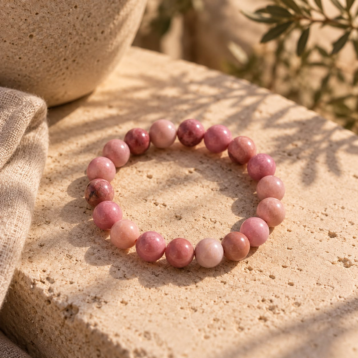 Amuleto Pulsera Rose Rhodonite